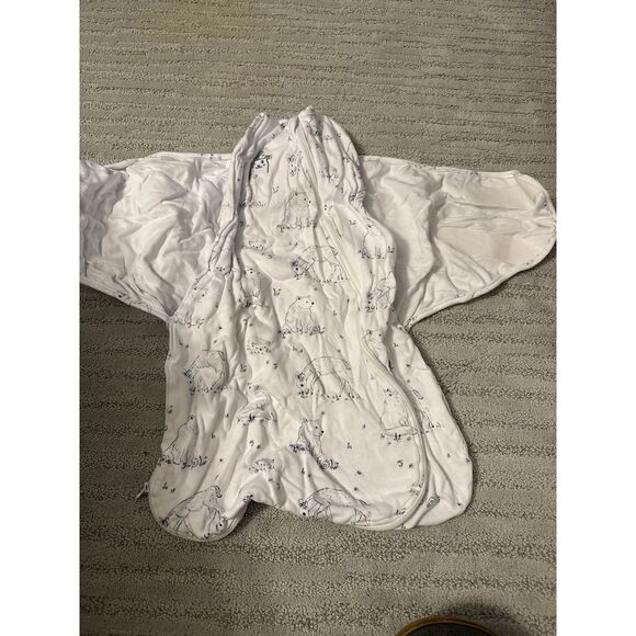 Organic cotton swaddle zip Velcro sleep sack - Bird + Bear NEW - Picture 5 of 5